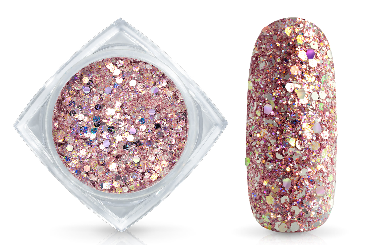 Jolifin LAVENI Luxury Glitter Hologram - silver-rosy