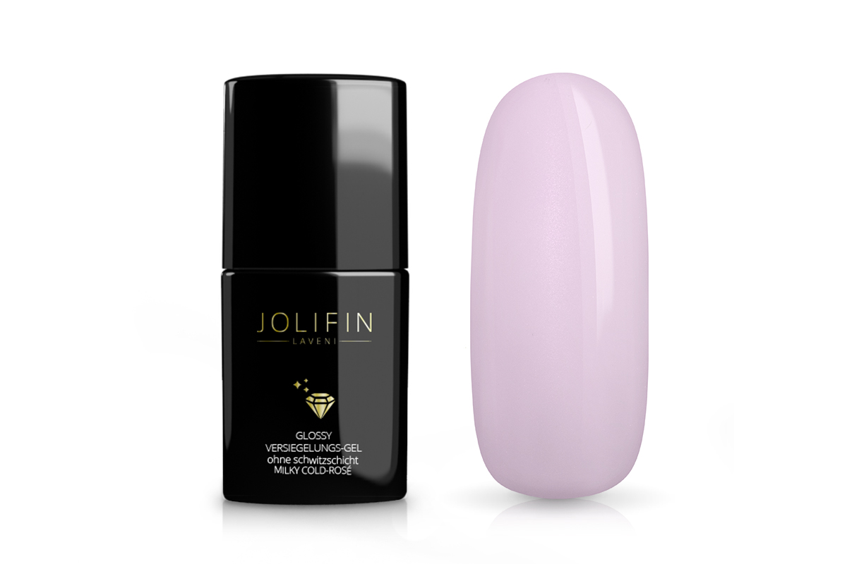 Jolifin LAVENI Glossy Sealing Gel without sweat layer - milky cold rosé 11ml