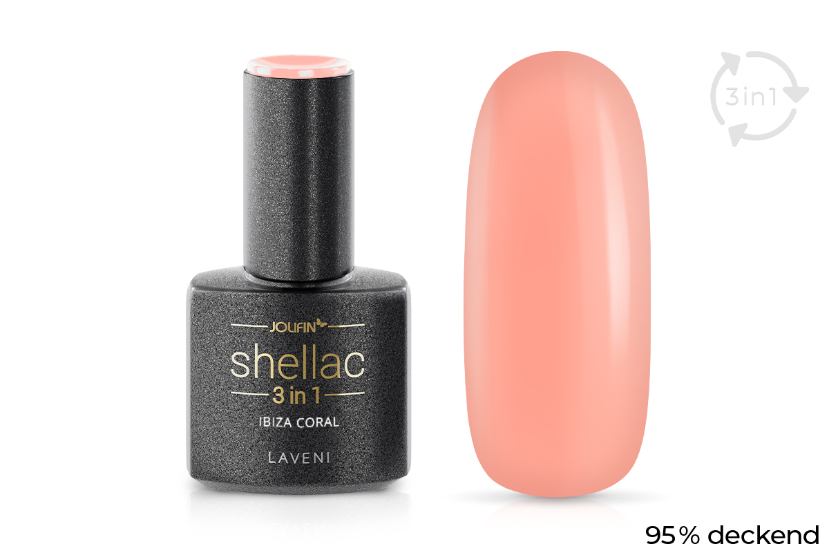 Jolifin LAVENI 3in1 Shellac - ibiza coral 10ml