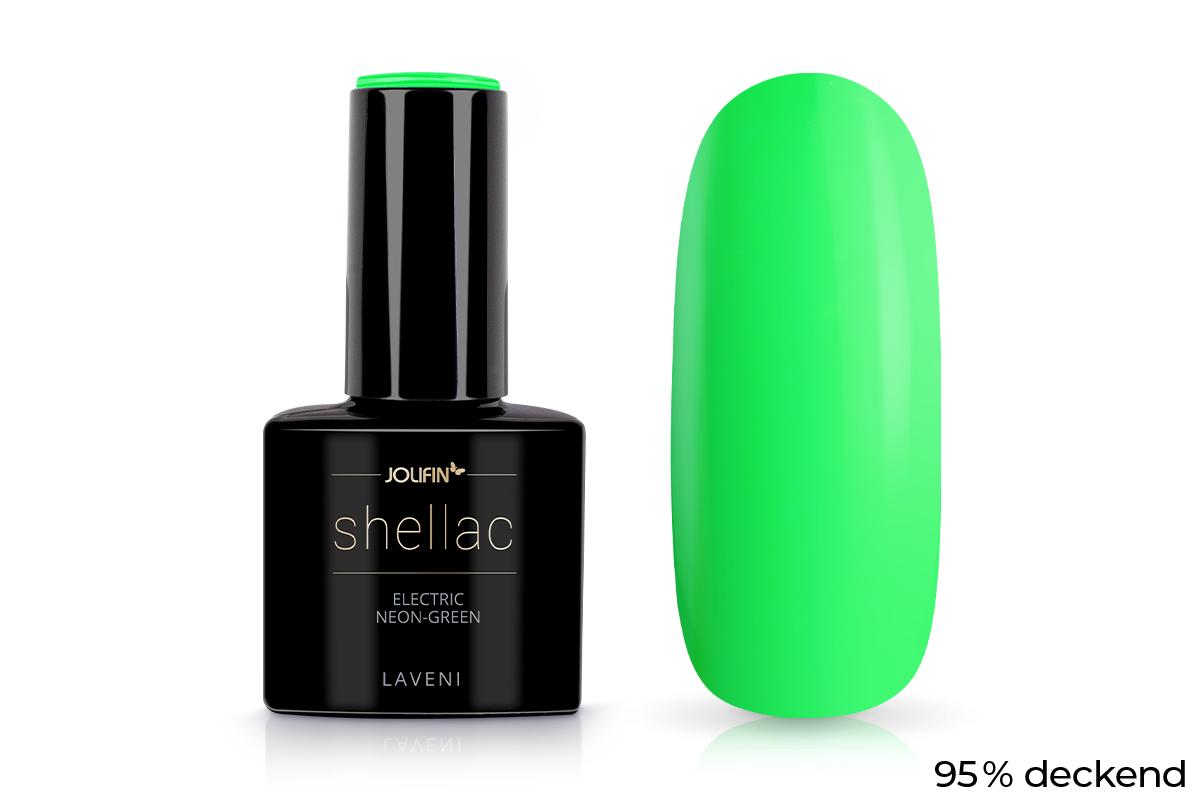 Jolifin LAVENI Shellac - electric neon-green 10ml