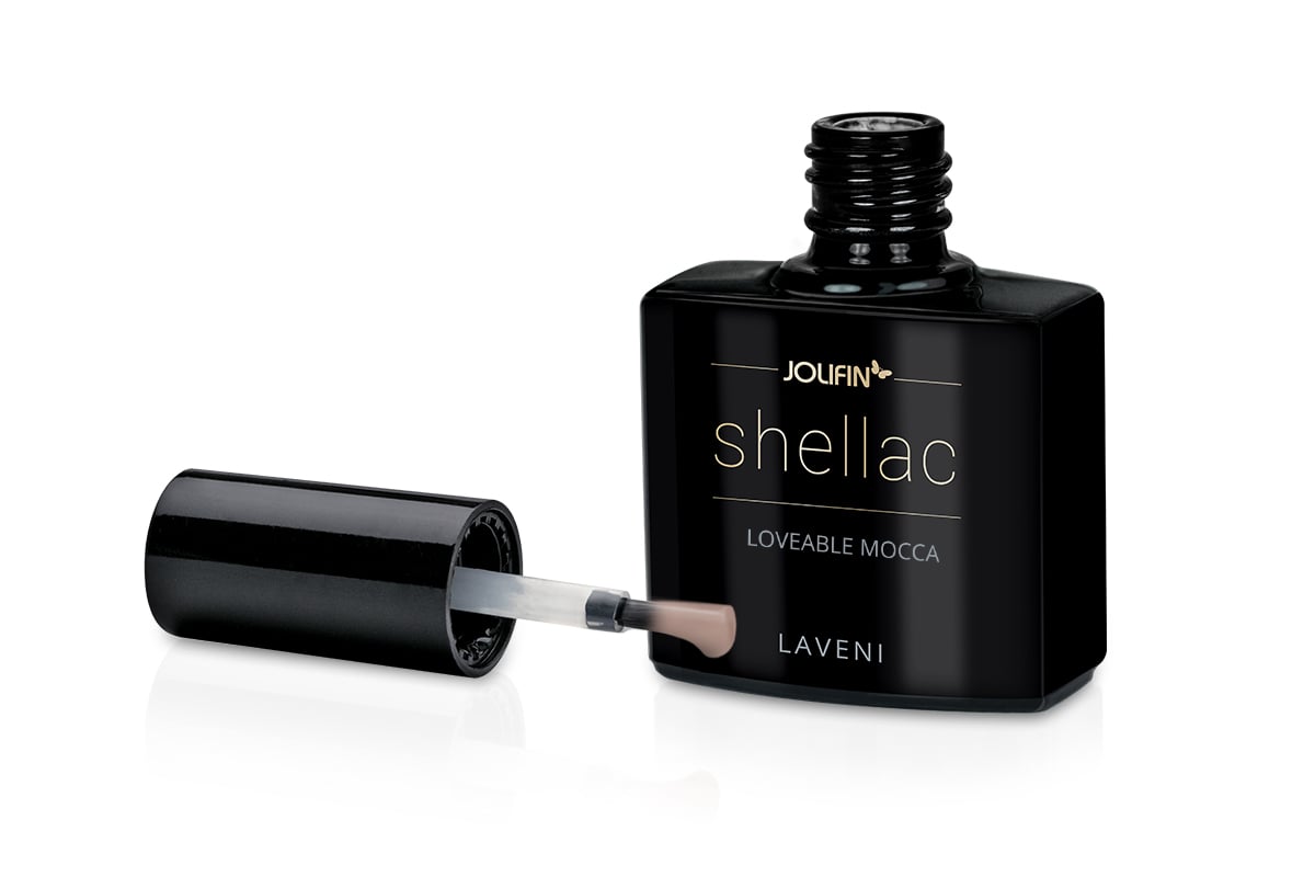 Jolifin LAVENI Shellac - loveable mocca 10ml