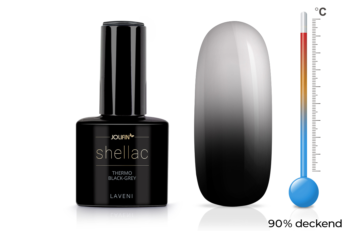 Jolifin LAVENI Shellac - Thermo black-grey 10ml