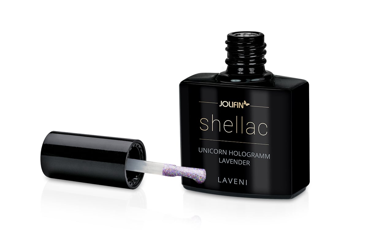 Jolifin LAVENI Shellac - unicorn hologram lavender 10ml