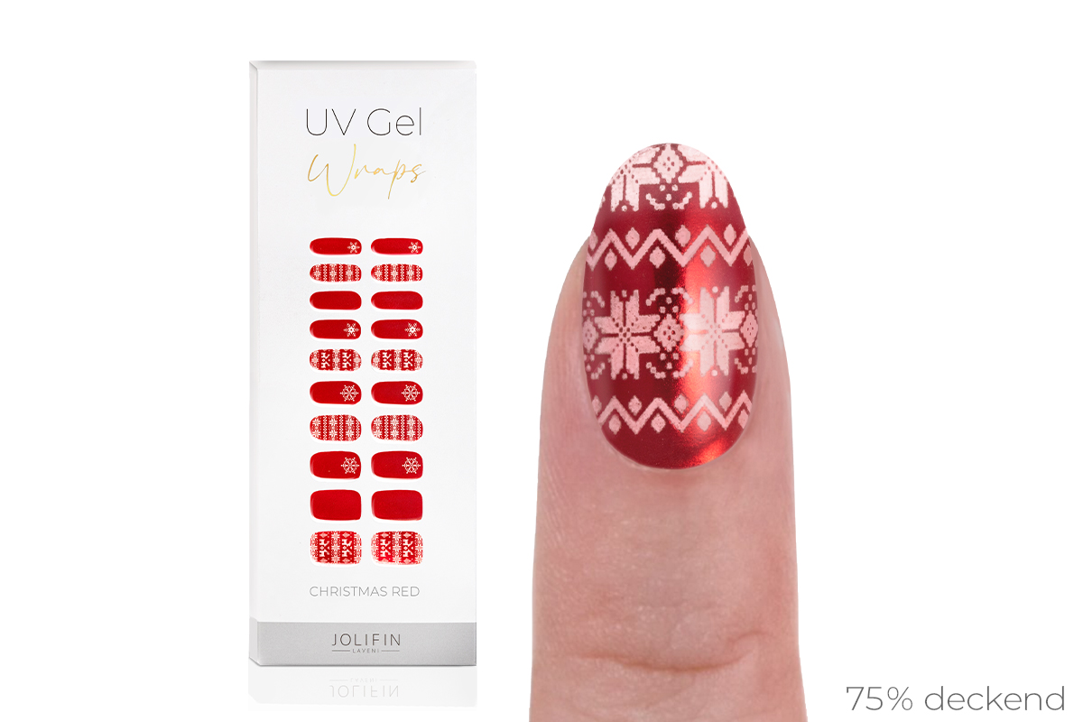 Jolifin LAVENI UV Gel Wraps - christmas red