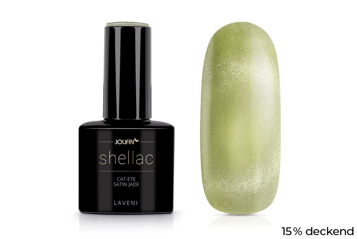 Jolifin LAVENI Shellac - Cat-Eye satin jade 10ml