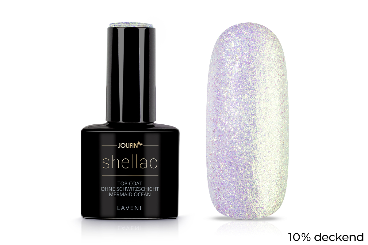 Jolifin LAVENI Shellac - Top-Coat ohne Schwitzschicht Mermaid ocean 10ml