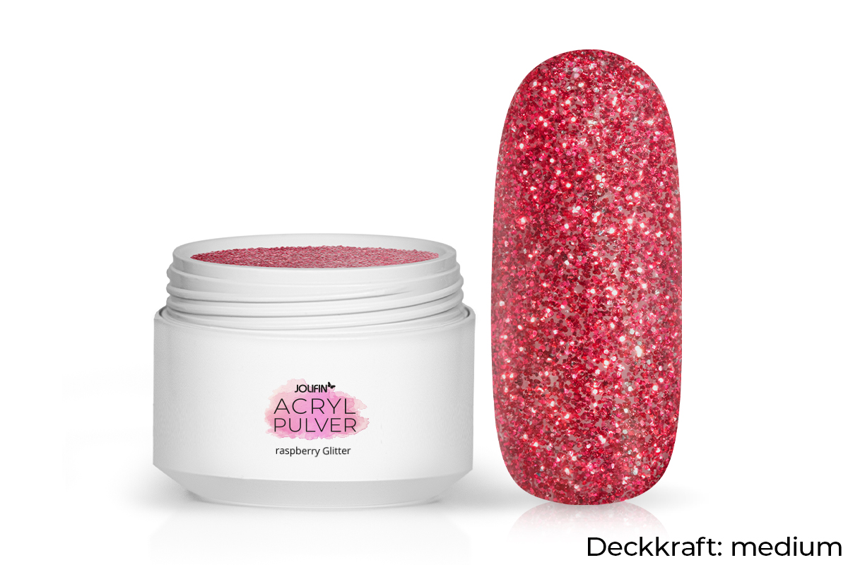 Jolifin Acryl Farbpulver - raspberry Glitter 5g