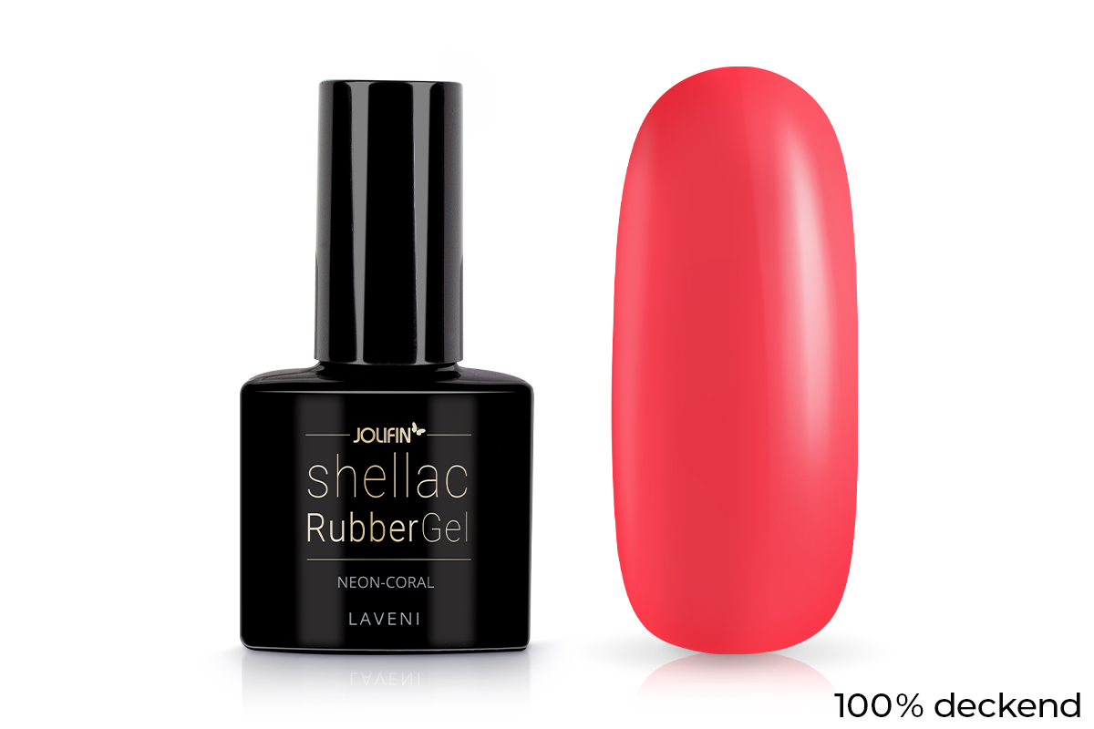 Jolifin LAVENI Shellac RubberBase - neon-coral 10ml