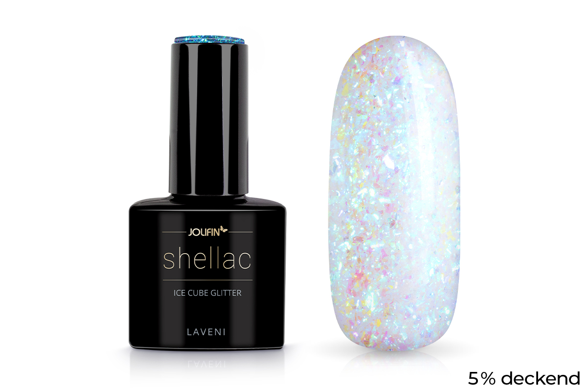 Jolifin LAVENI Shellac - ice cube Glitter 10ml