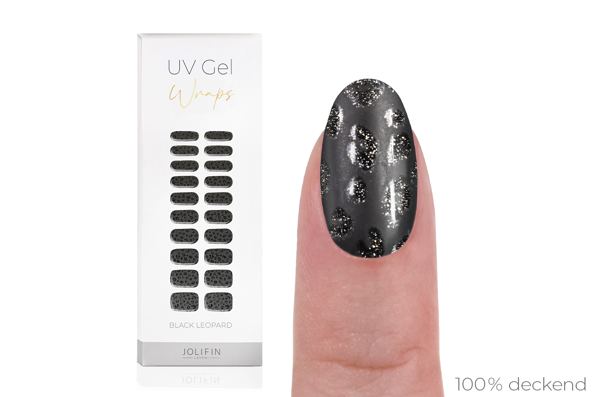 Jolifin LAVENI UV Gel-Wraps - black leopard