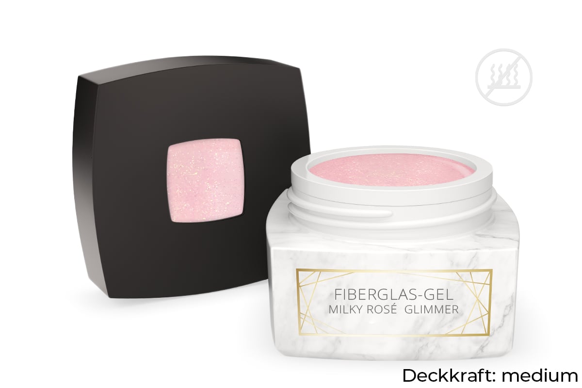 Jolifin LAVENI PRO - Fiberglas-Gel milky rosé  Glimmer 30ml