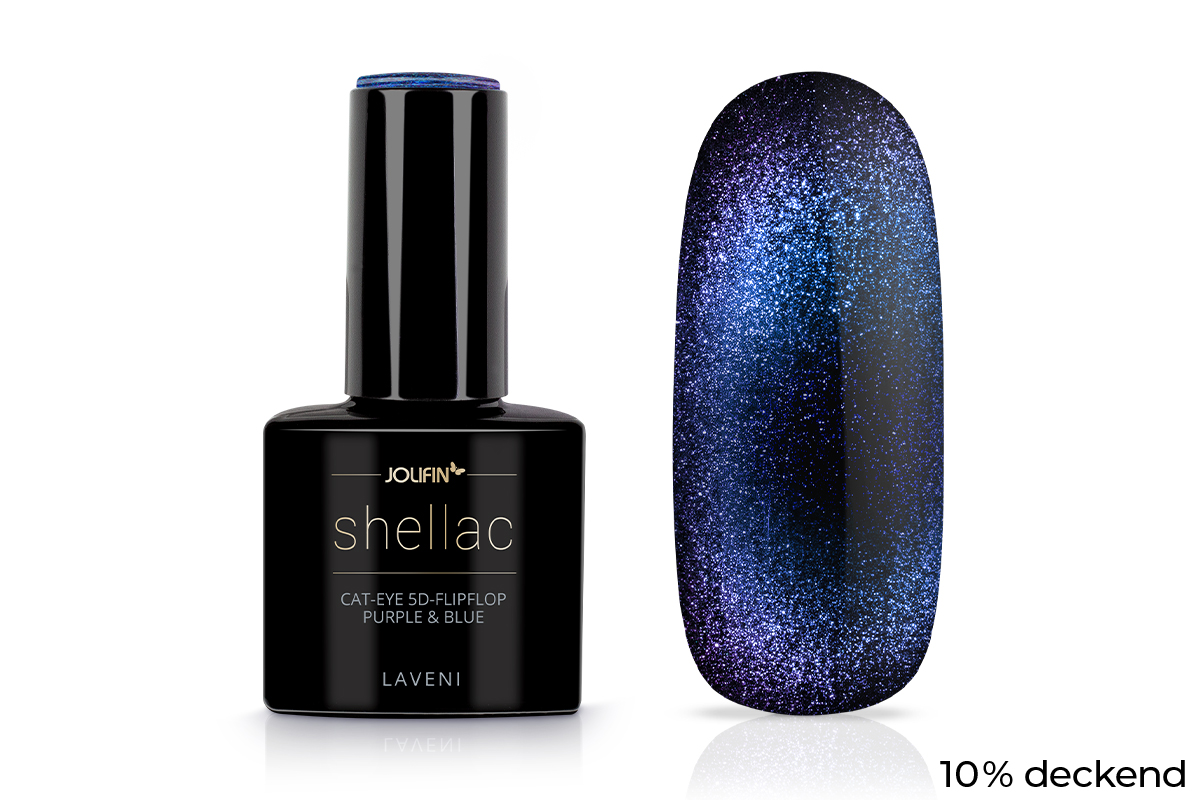 Jolifin LAVENI Shellac - Cat-Eye 5D FlipFlop purple & blue 10ml