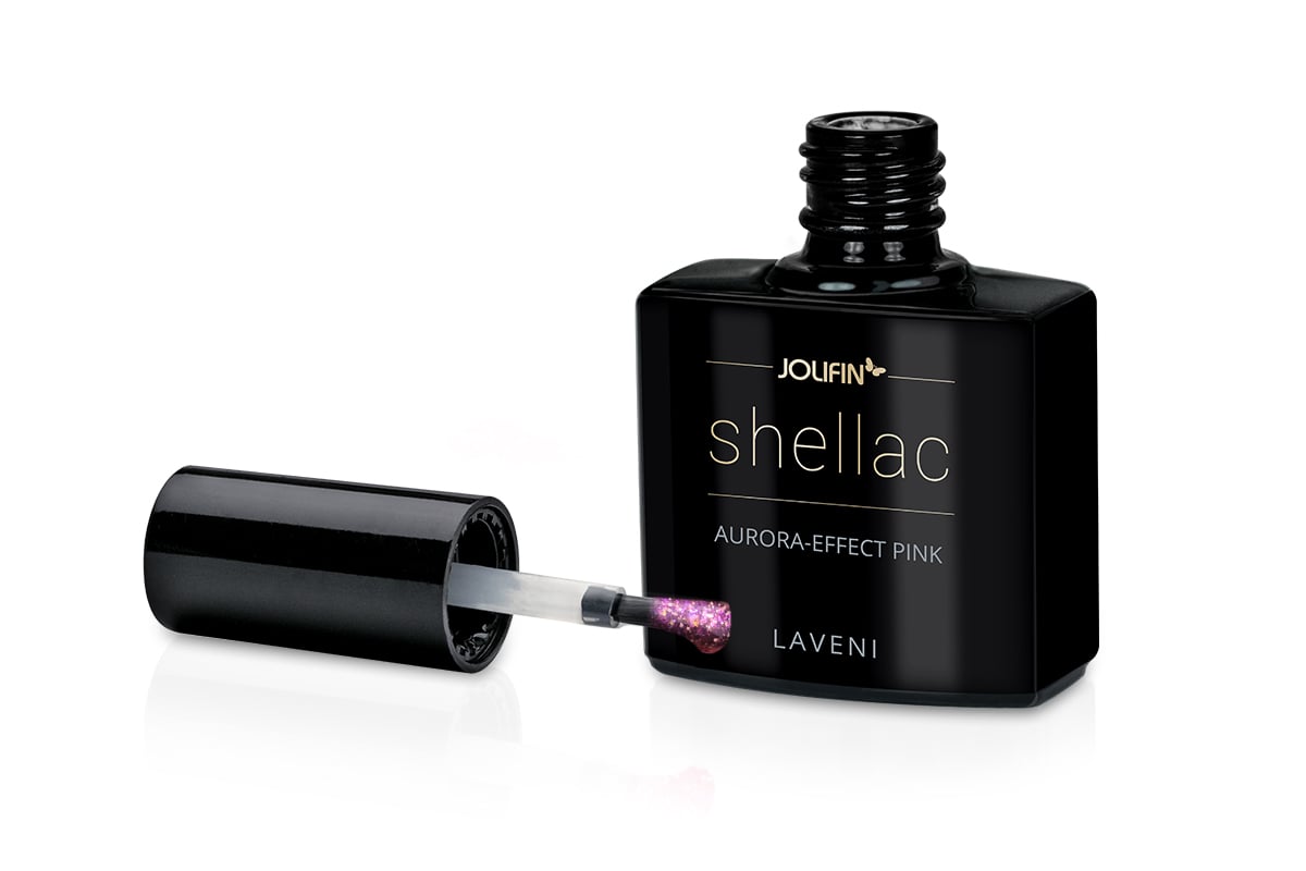 Jolifin LAVENI Shellac - aurora-effect pink 10ml