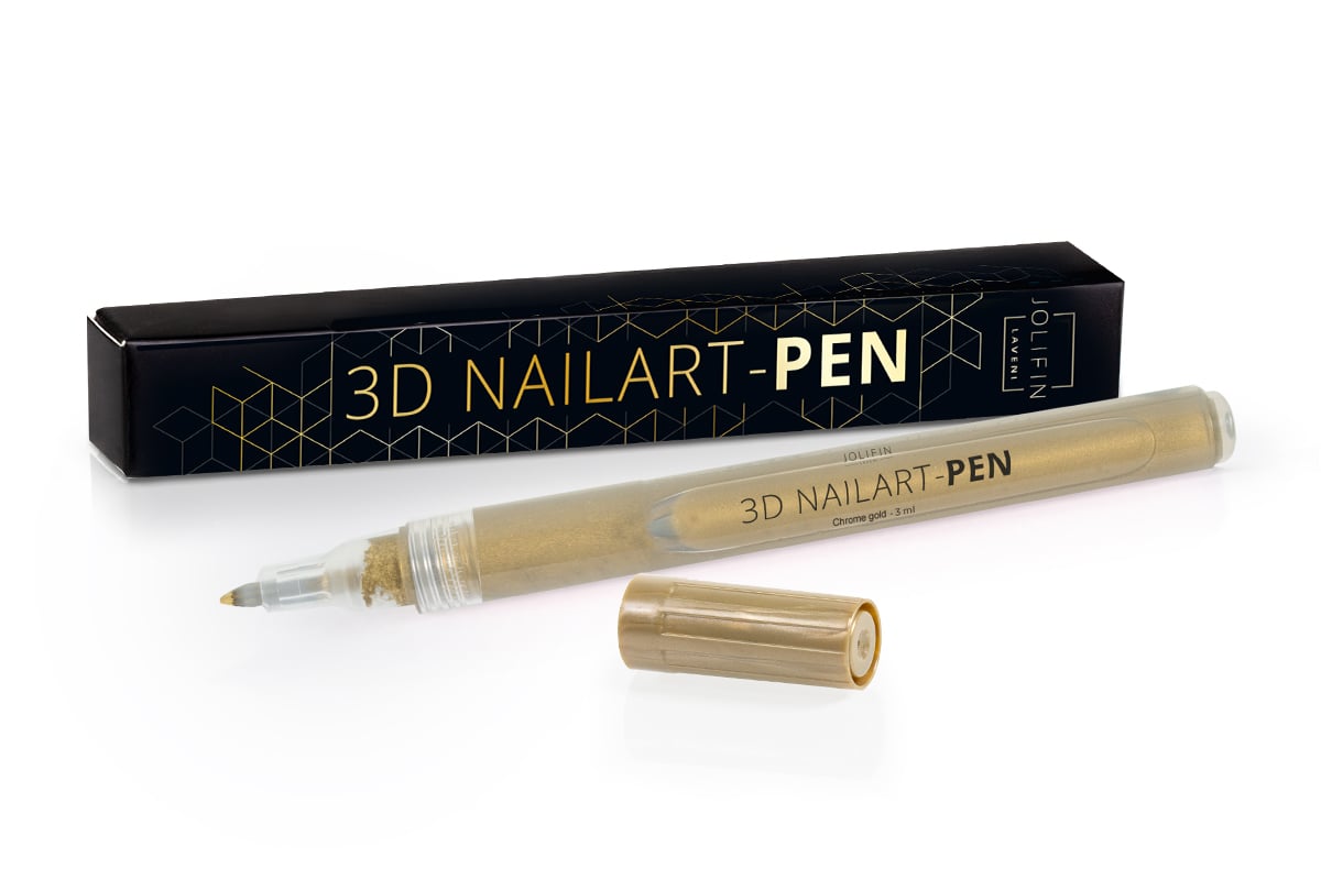 Jolifin LAVENI 3D-Nailart Pen - Chrome gold