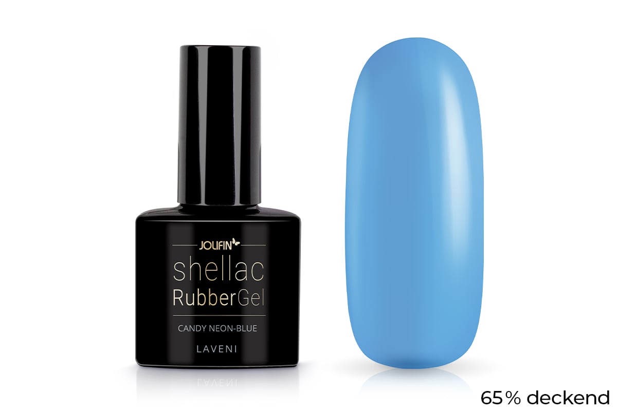 Jolifin LAVENI Shellac - RubberGel candy neon-blue 10ml