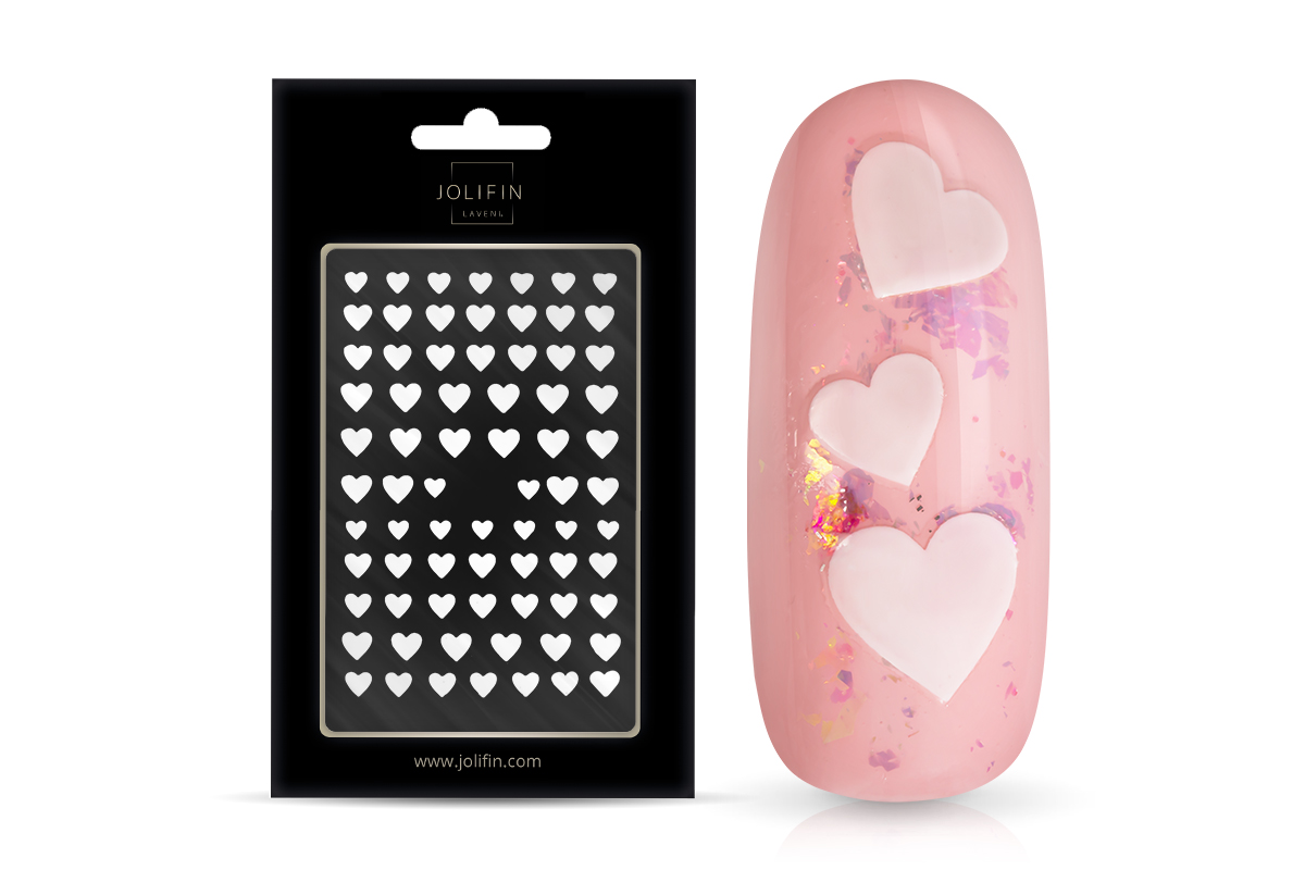 Jolifin LAVENI Nightshine Sticker - Hearts white