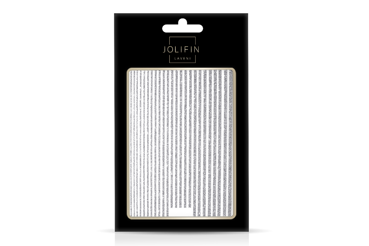 Jolifin LAVENI XL Sticker - Glitter Stripes silver