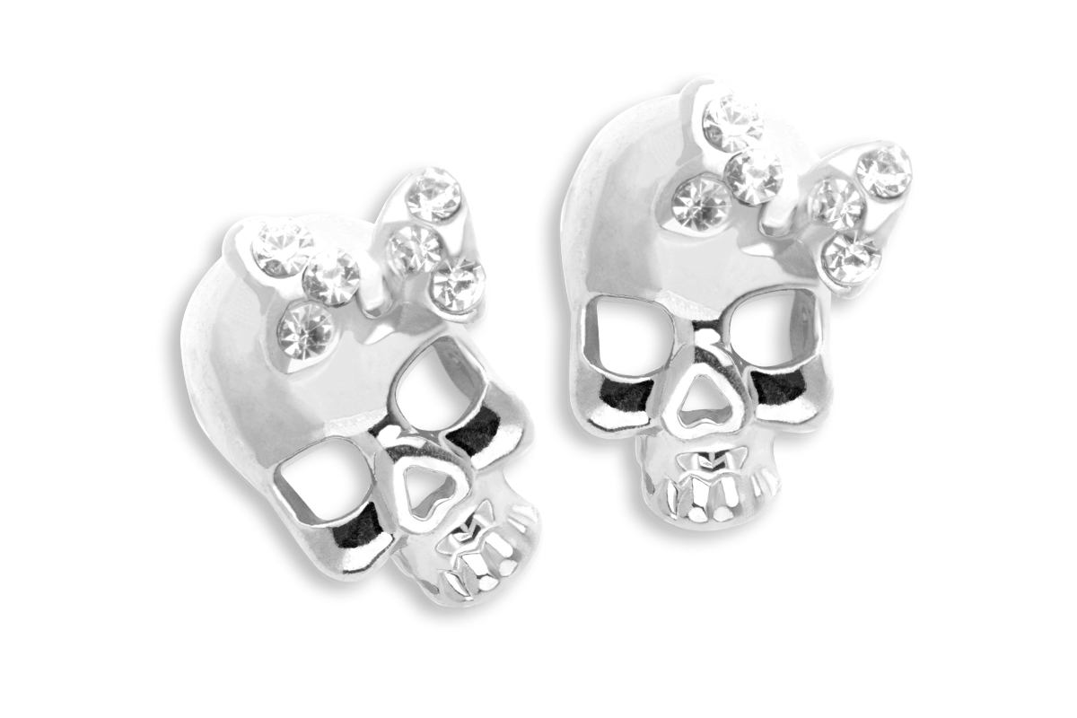 Jolifin Overlay - Skull with bow silver