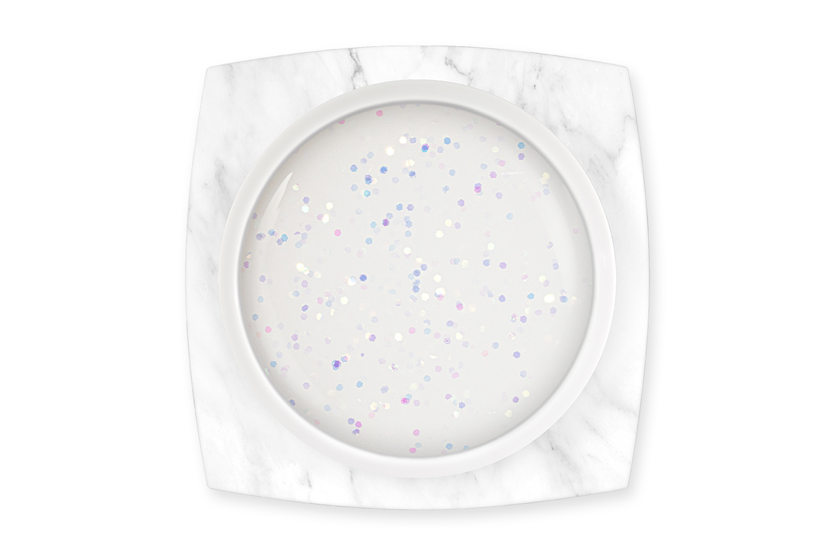 Jolifin LAVENI PRO - Fiberglas-Gel milky white Glitter 30ml