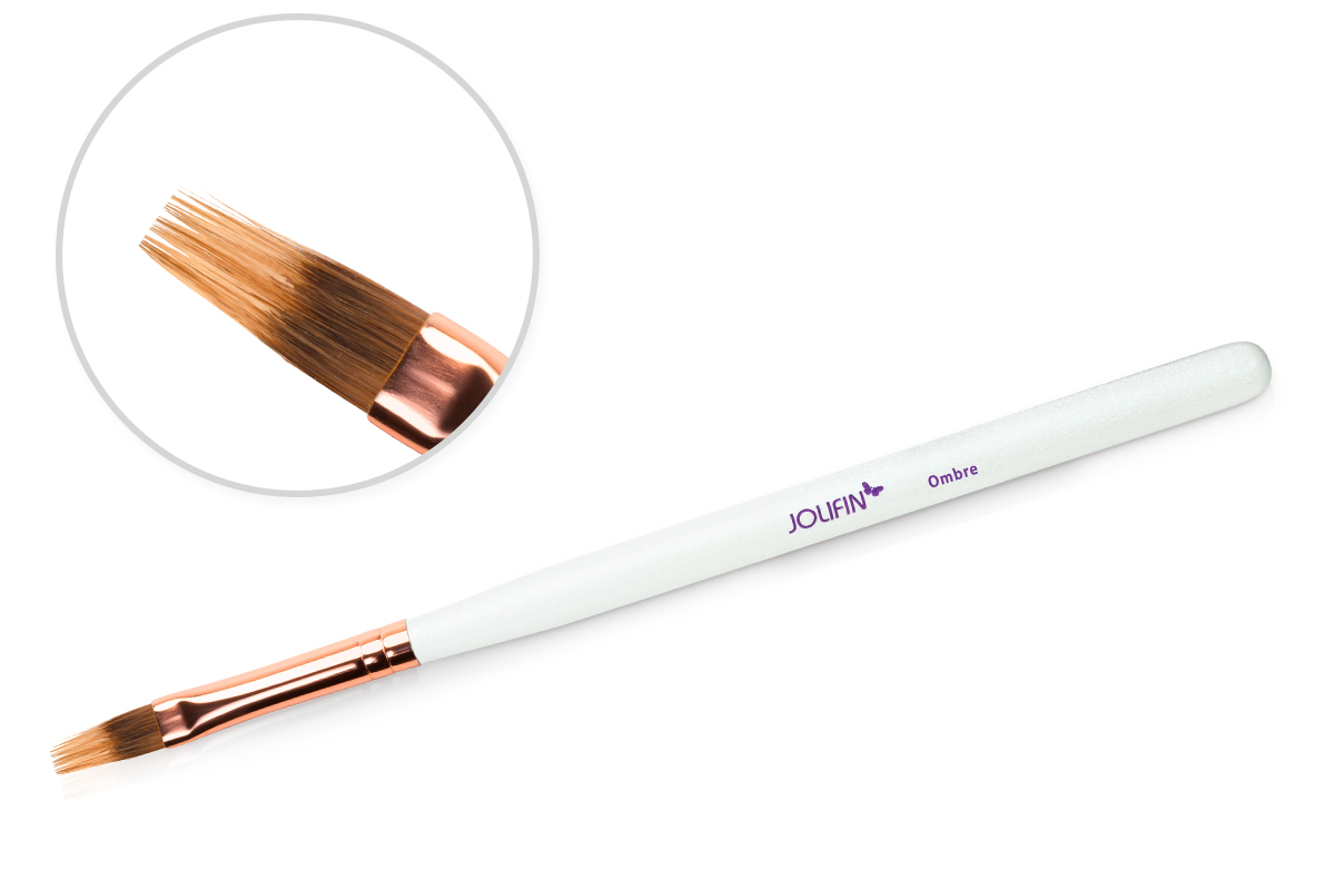 Jolifin White Pearl Gel Brush - ombre