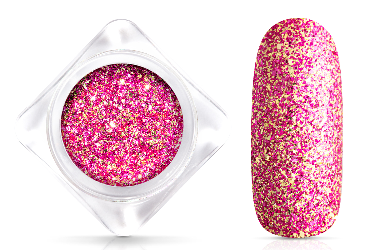 Jolifin Glitterpuder - pink & gold micro flakes