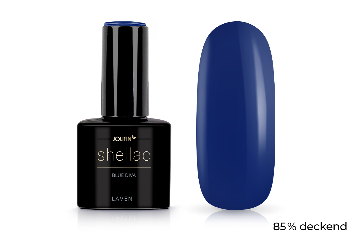 Jolifin LAVENI Shellac - blue diva 10ml