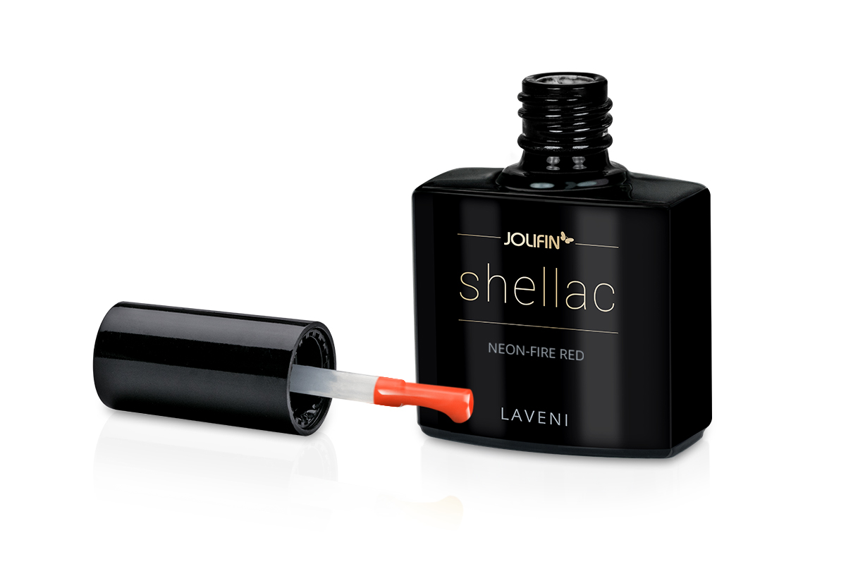 Jolifin LAVENI Shellac - neon-fire red 10ml