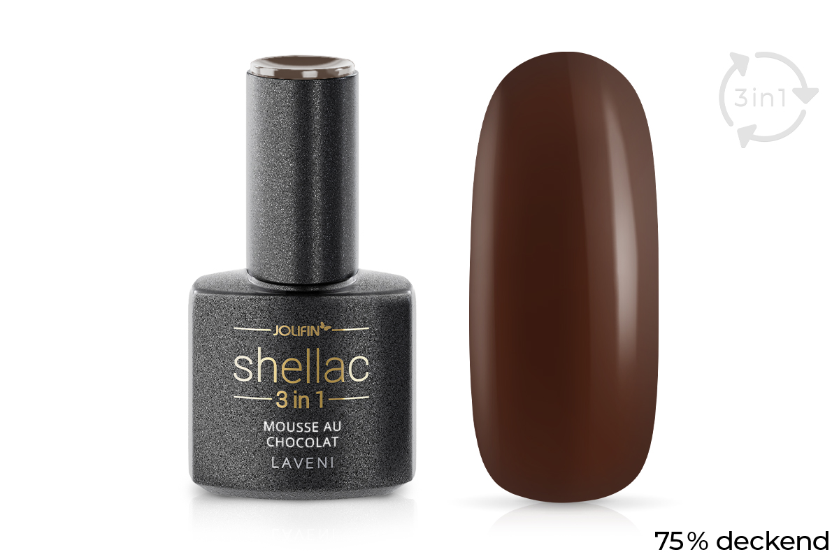 Jolifin LAVENI 3in1 Shellac - mousse au chocolat 10ml