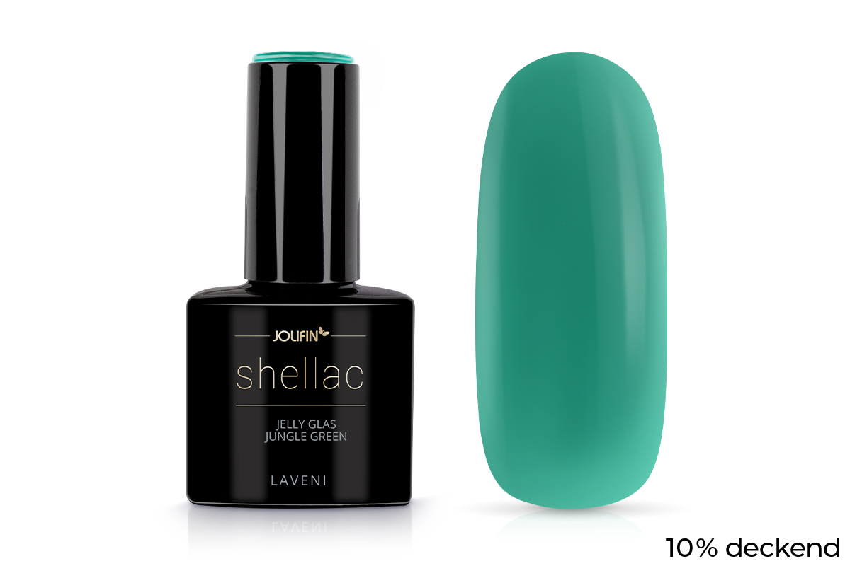 Jolifin LAVENI Shellac - Jelly Glas jungle green 10ml