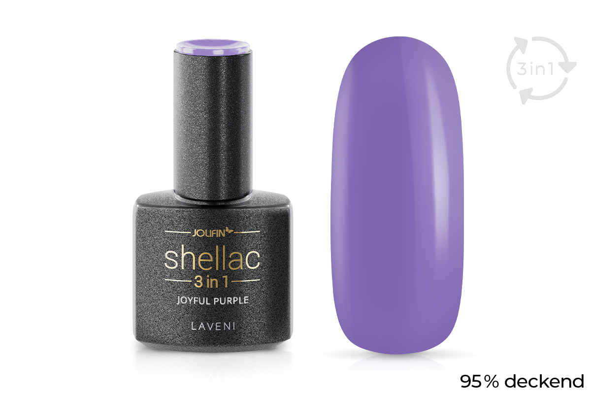 Jolifin LAVENI 3in1 Shellac - joyful purple 10ml