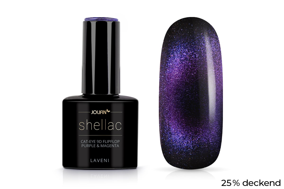 Jolifin LAVENI Shellac - Cat-Eye 9D FlipFlop purple & magenta 10ml