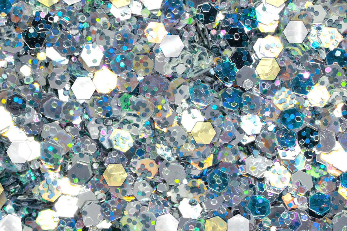 Jolifin LAVENI Luxury Glitter Hologram - silver-emerald