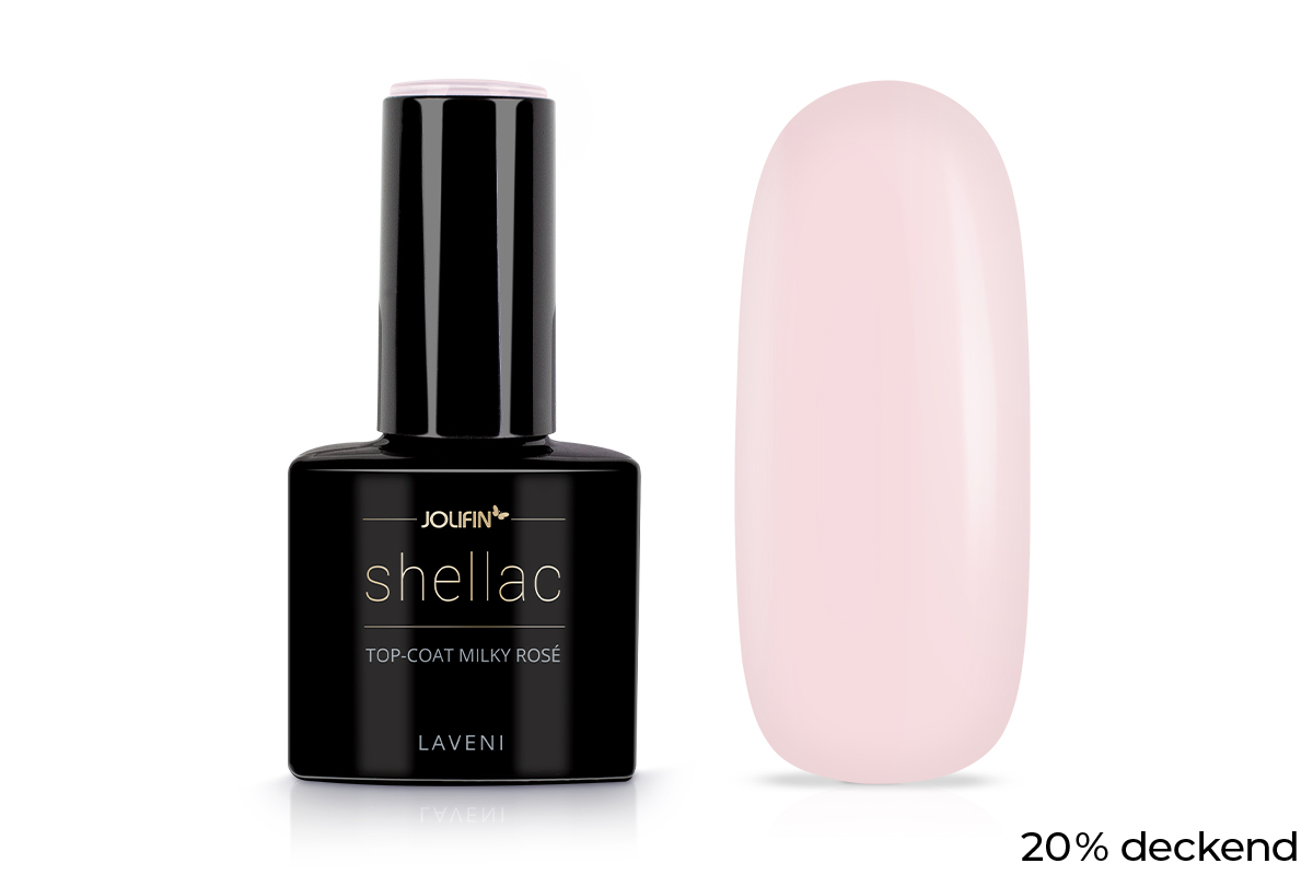 Jolifin LAVENI Shellac - Top-Coat milky rosé 10ml