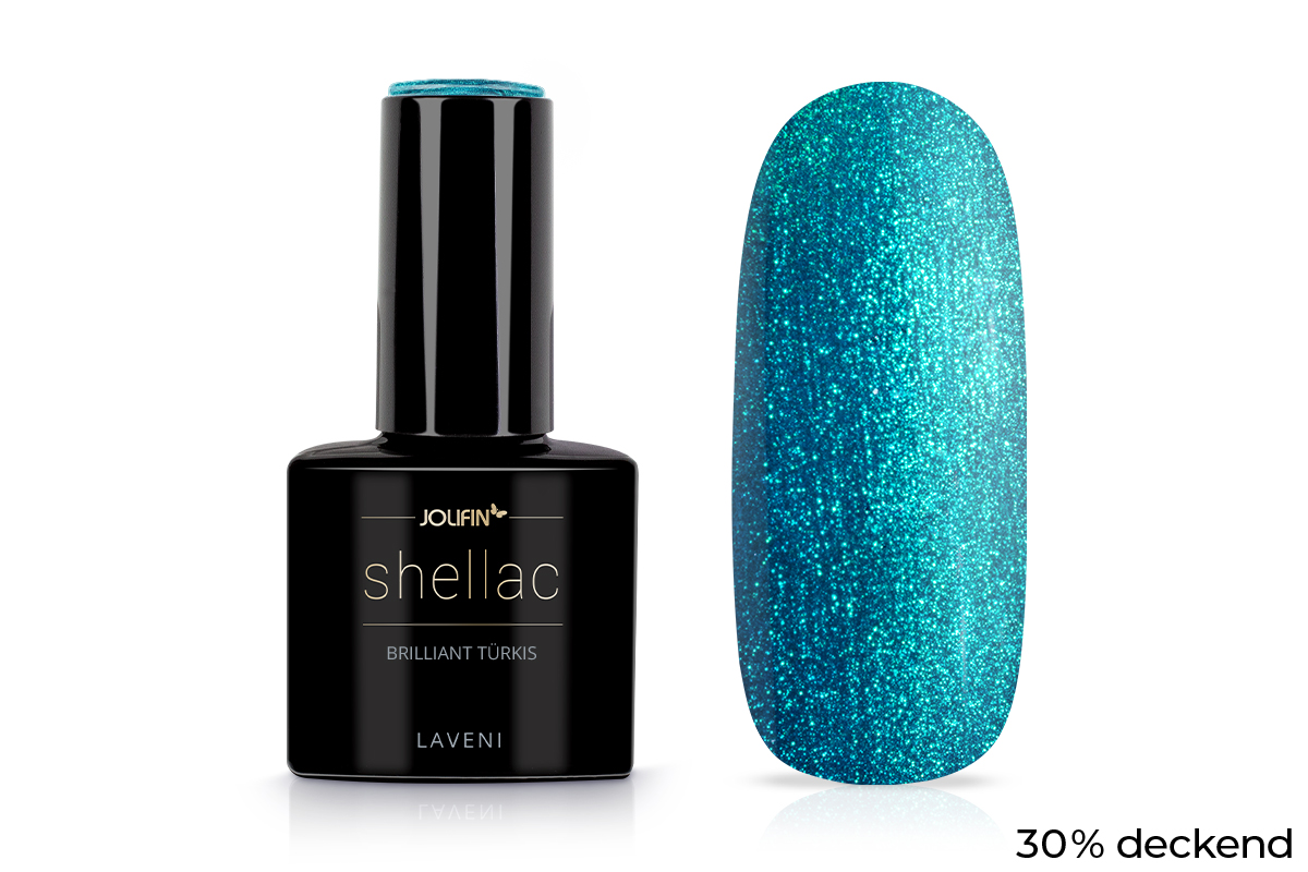 Jolifin LAVENI Shellac - brilliant turquoise 10ml