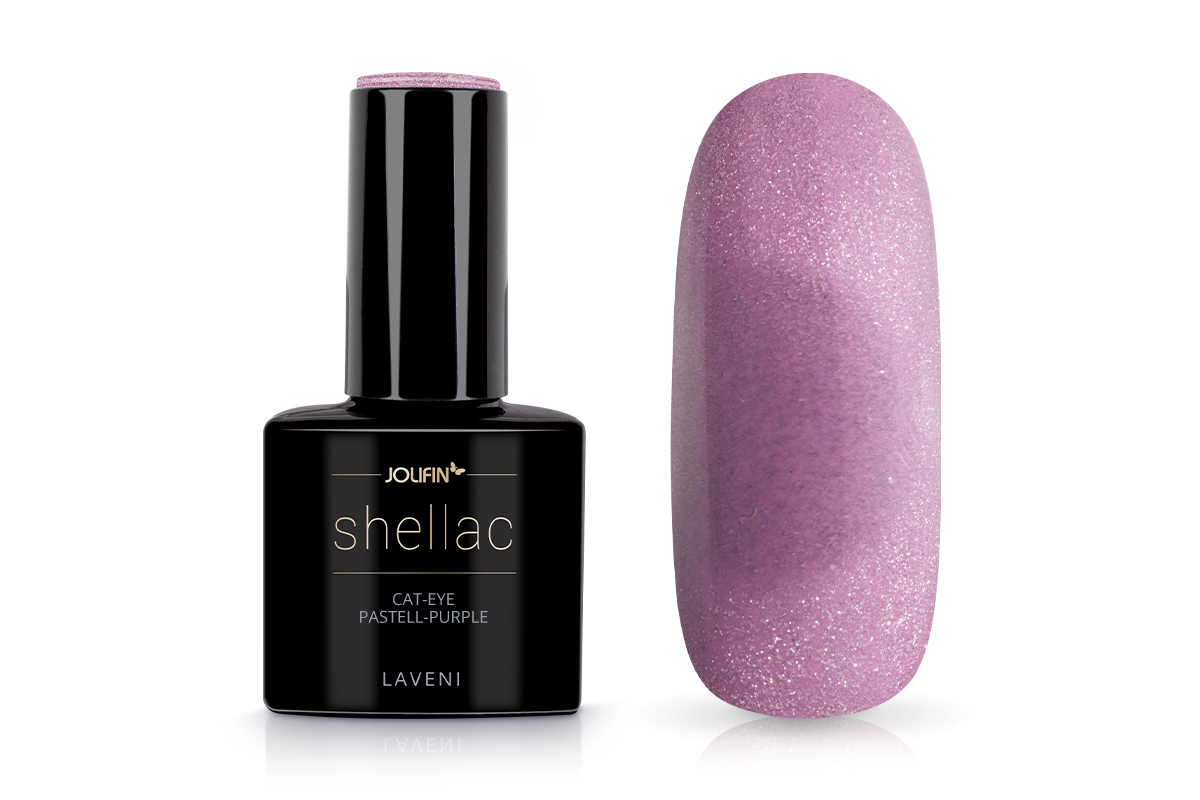 Jolifin LAVENI Shellac - Cat-Eye pastell-purple 10ml