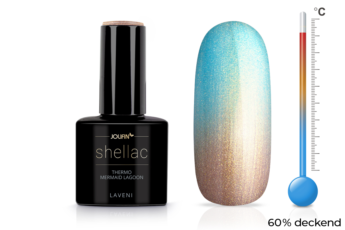 Jolifin LAVENI Shellac - Thermo mermaid lagoon 10ml