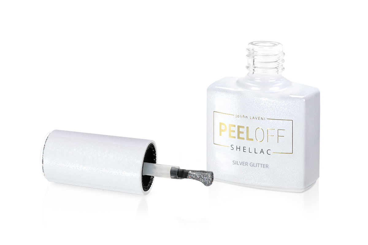 Jolifin LAVENI Shellac PeelOff - silver Glitter 10ml