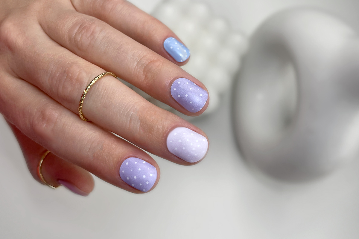 Jolifin LAVENI UV Gel Wraps - pastel dots