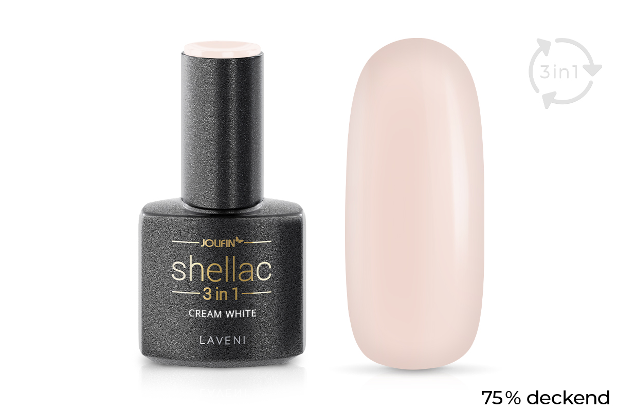 Jolifin LAVENI 3in1 Shellac - cream white 10ml