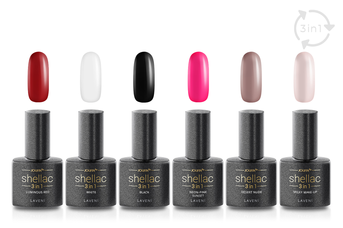 Jolifin LAVENI 3in1 Shellac Starter Set - M - Basic