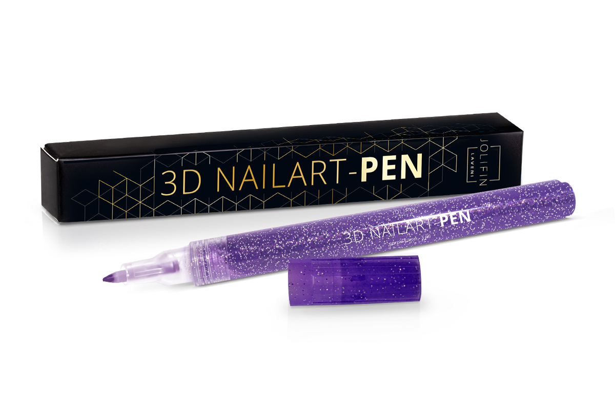 Jolifin LAVENI 3D Nail Art Pen - purple glitter