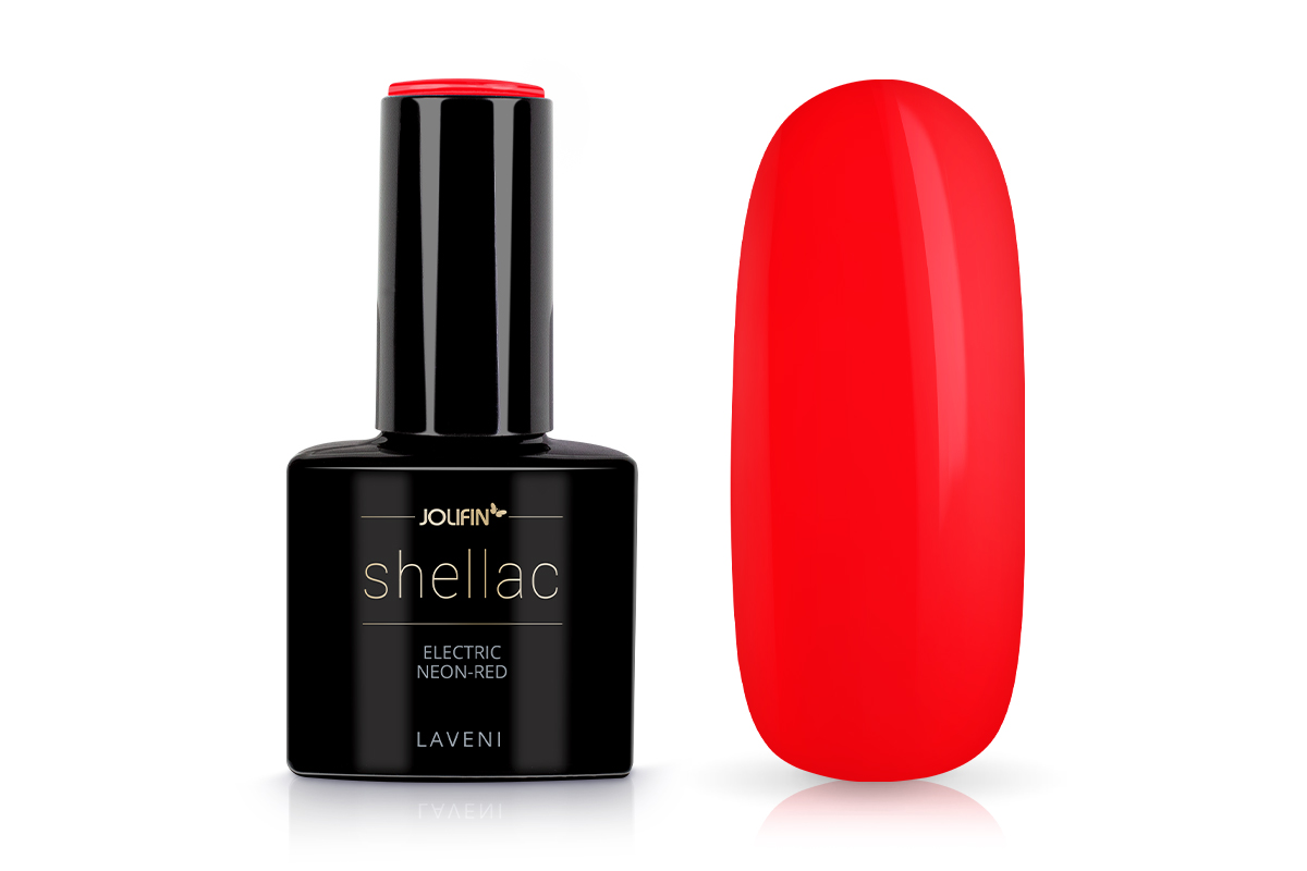 Jolifin LAVENI Shellac - electric neon-red 10ml