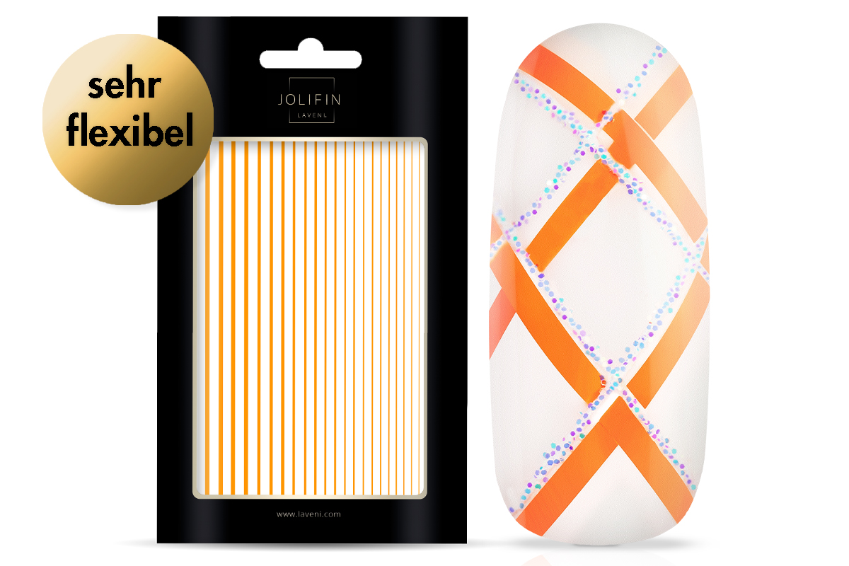 Jolifin LAVENI XL Sticker - Stripes neon-orange