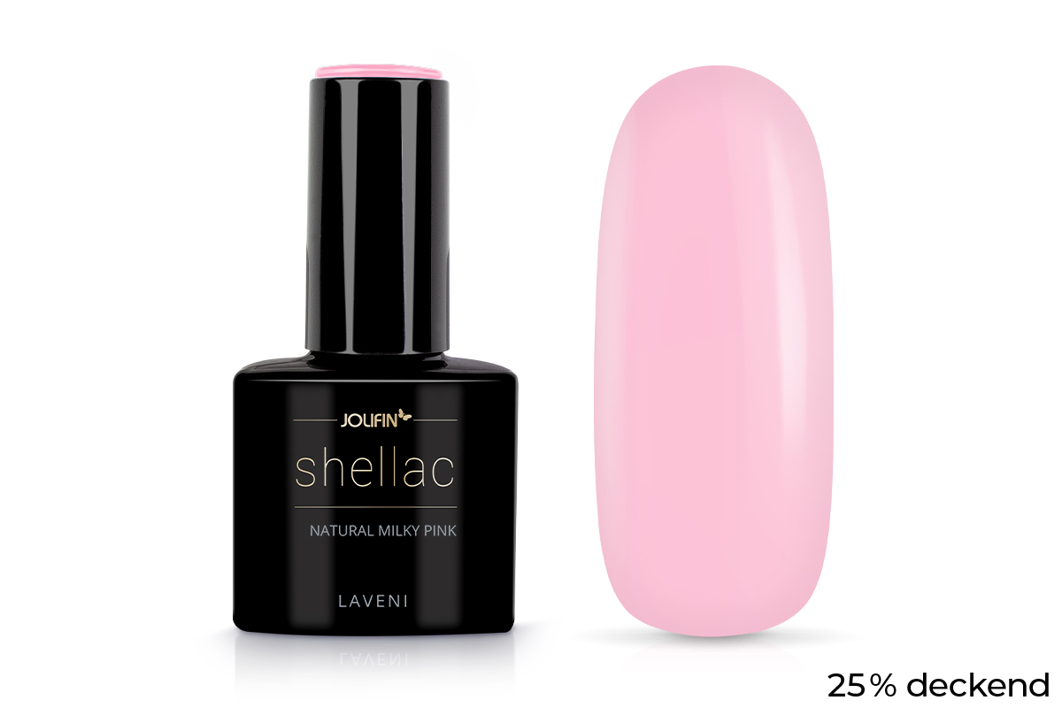 Jolifin LAVENI Shellac - natural milky pink 10ml