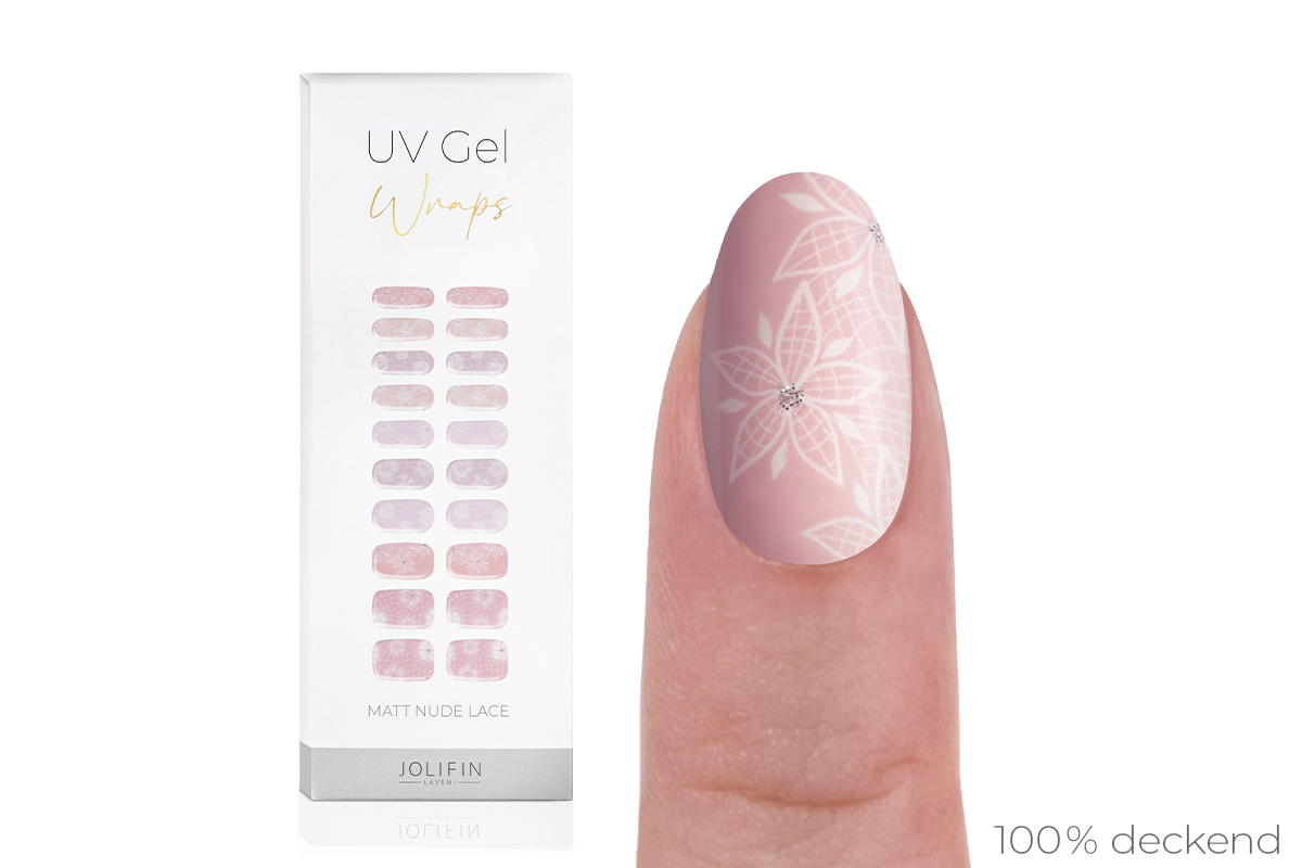 Jolifin LAVENI UV Gel-Wraps - matt nude lace