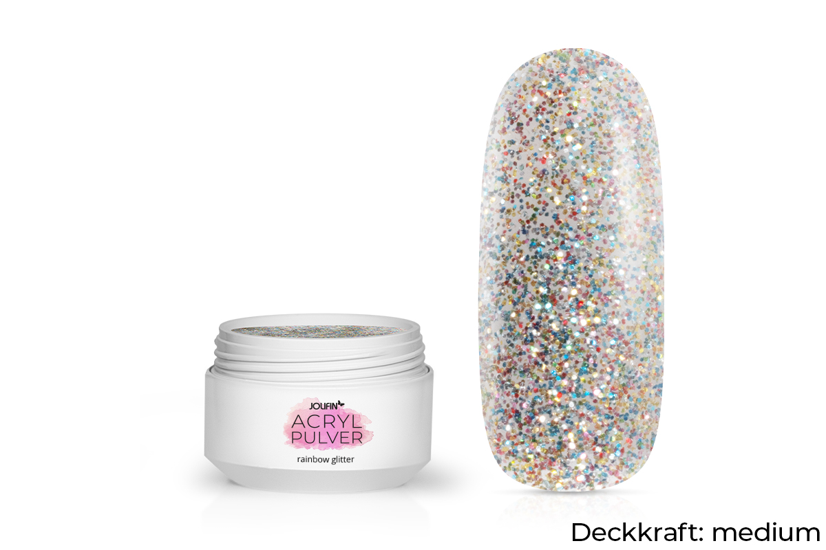 Jolifin acrylic colour powder - rainbow glitter 5g