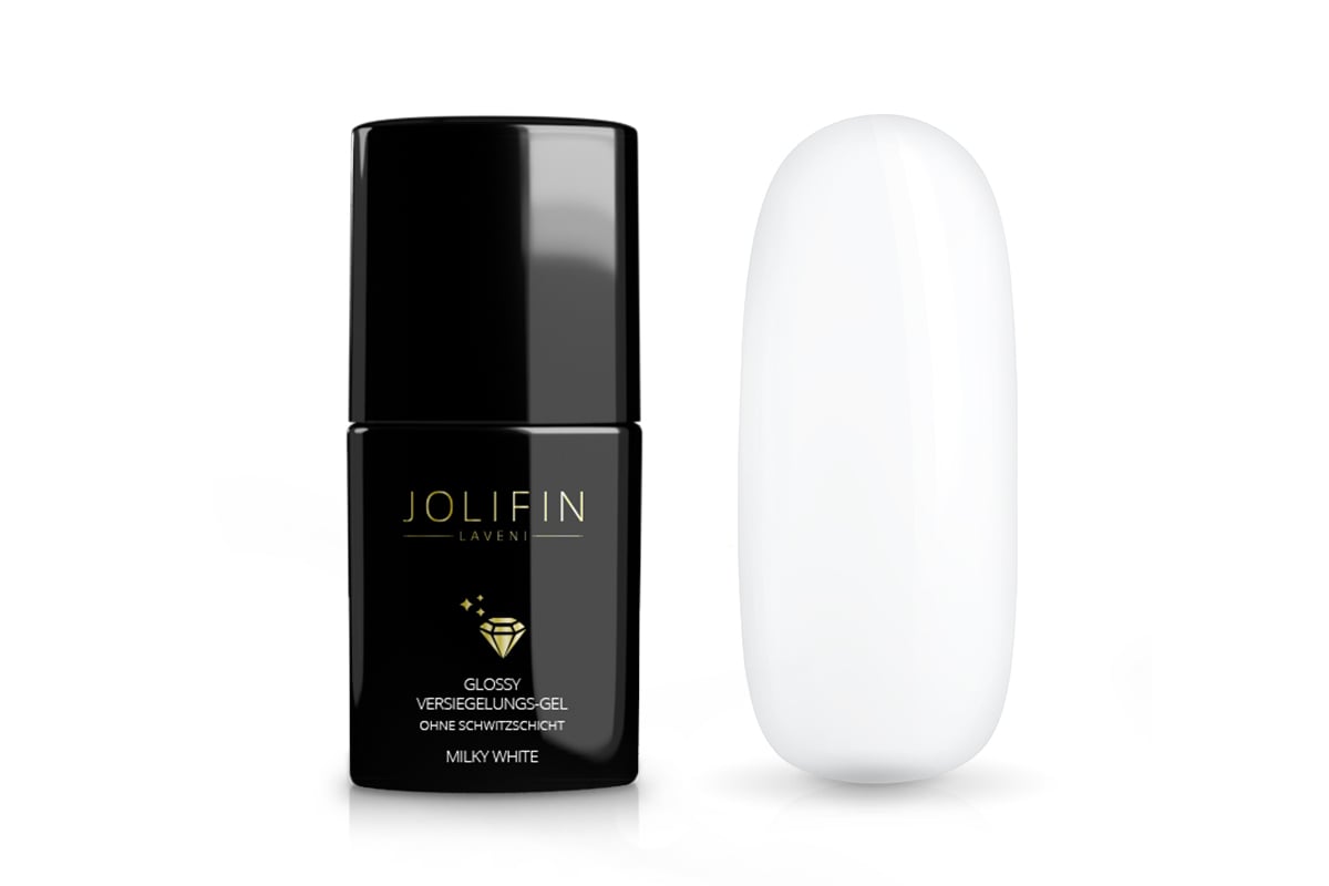 Jolifin LAVENI Glossy Sealing Gel without sweat layer - milky white 11ml