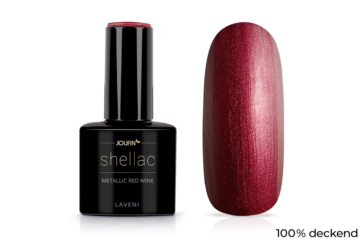 Jolifin LAVENI Shellac - metallic red wine 10ml