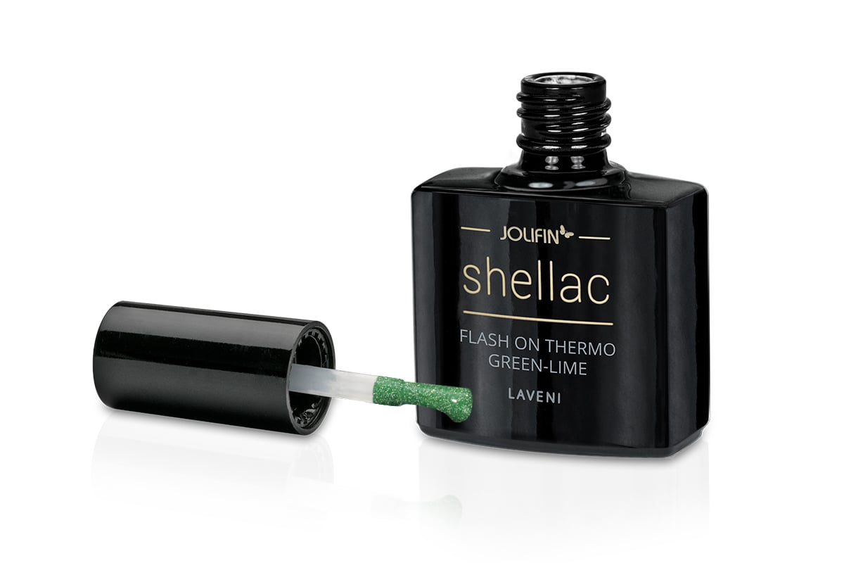 Jolifin LAVENI Shellac - FlashOn Thermo green-lime 10ml