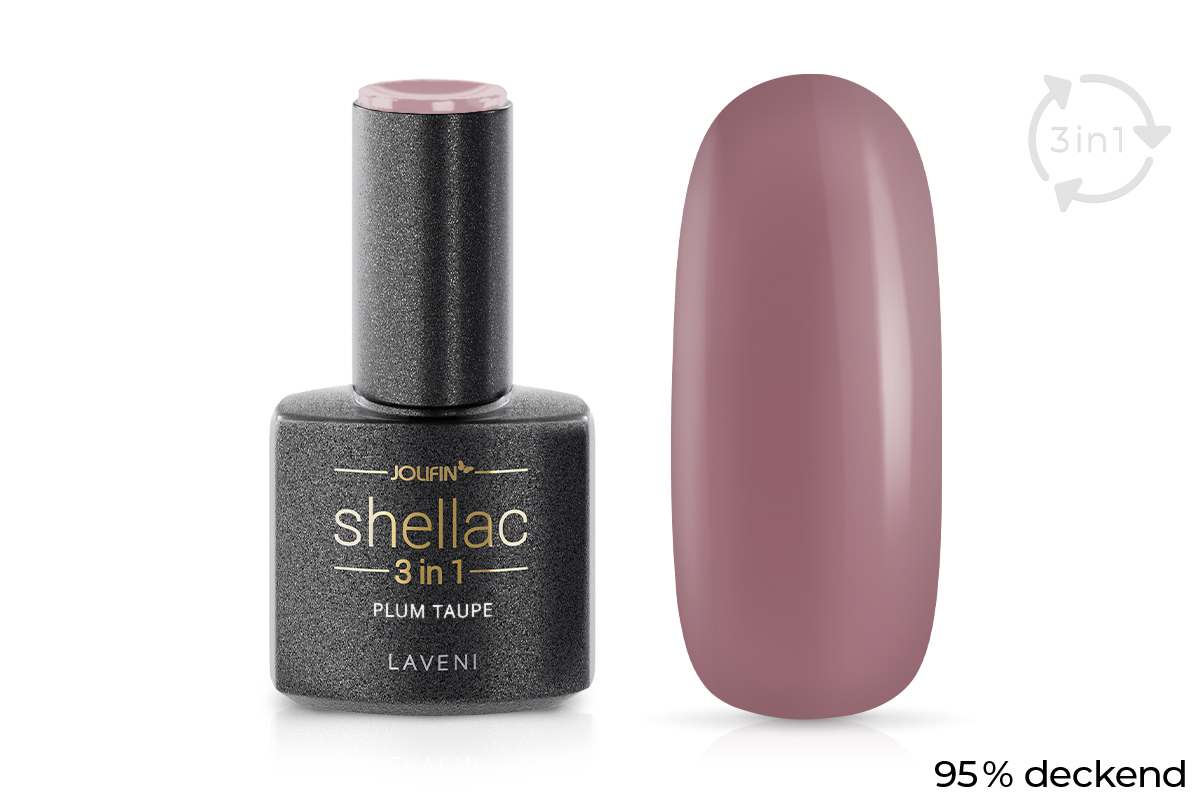 Jolifin LAVENI 3in1 Shellac - plum taupe 10ml